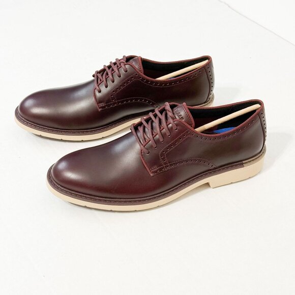 Cole Haan NWB Sz 10.5 Bloostone Men's Go-To Leather Plain-Toe Oxford Perforated